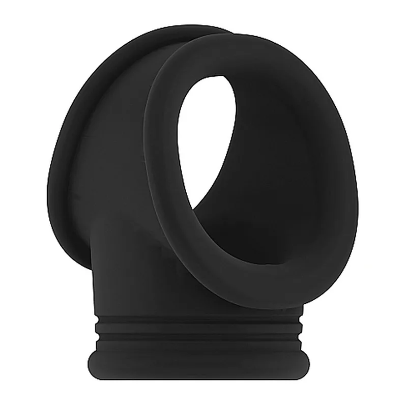 Shots Cockring with Ball Strap Black