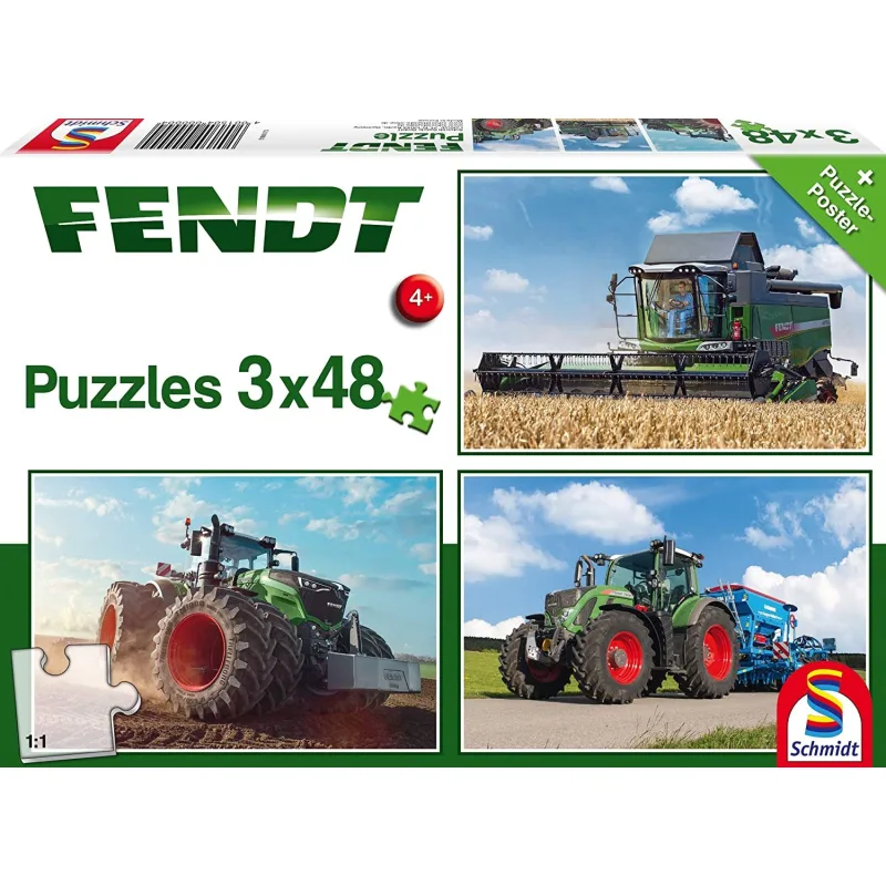 Schmidt Puzzle Traktory Fendt 3x48 dielikov
