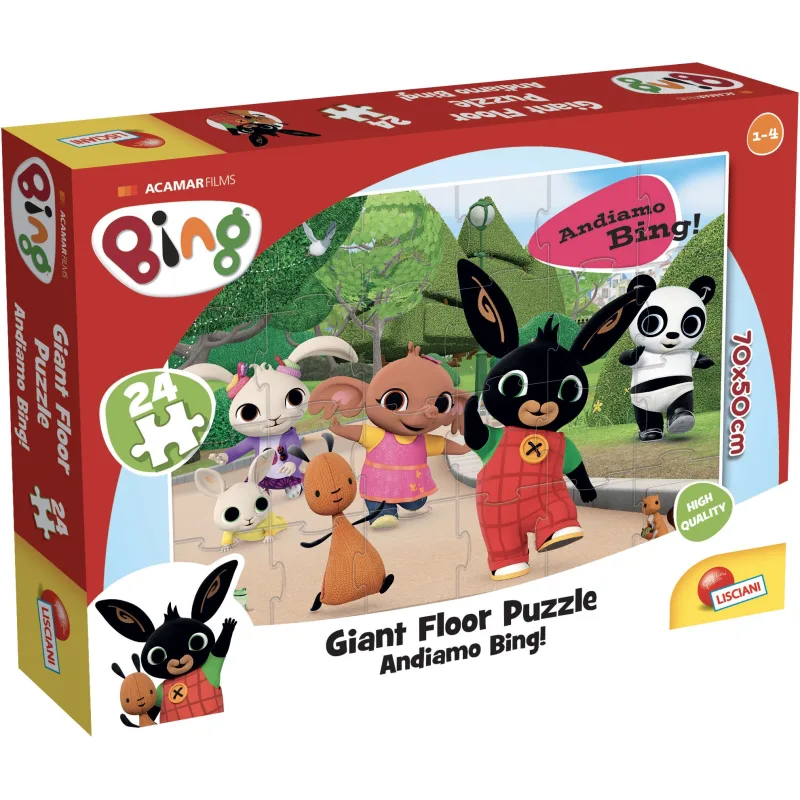Obrovské podlahové puzzle Lisciani 24 hrubých dielikov Bing: Poď s nami
