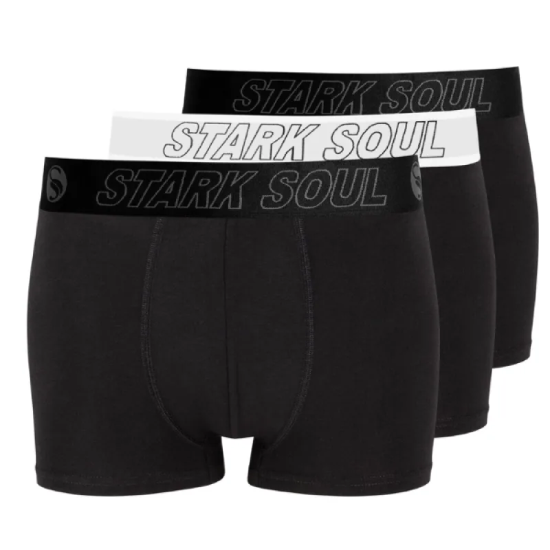 Prémiové Pánske Boxerky Stark Soul® Retro štýl set 3 kusy čierna L