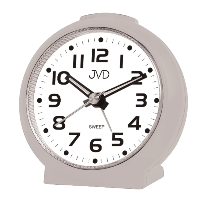 JVD Ručkový netikajicí tichý šedý budík JVD SRP8514.3