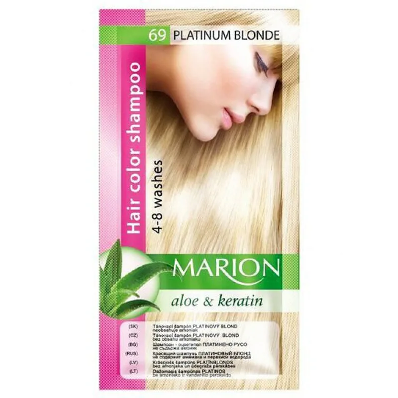 MARION Hair Color Shampoo 69 Platinum Blonde - farebný tónovací šampón 40ml - platinová blond