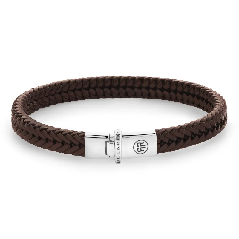 Pánsky kožený náramok Rebel & Rose Braided Apollo Cognac RR-L0173-S-M