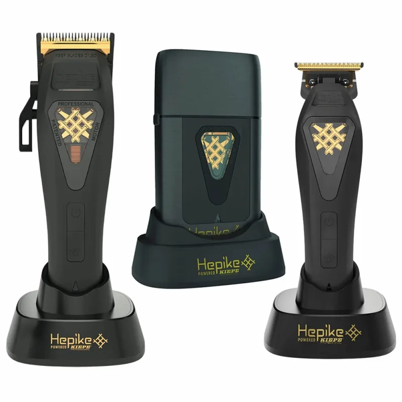 Výhodná sada barber strojčekov HEPIKE clipper, trimmer & UV shaver