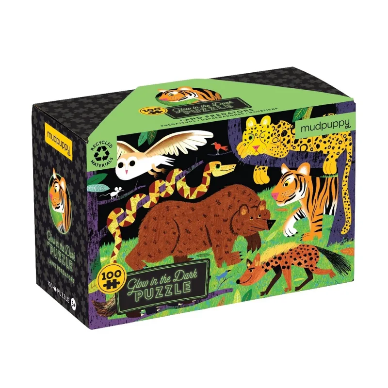 Mudpuppy Mudpuppy Puzzle Predátori divočiny - svieti v tme 100 dielikov Poškodený obal