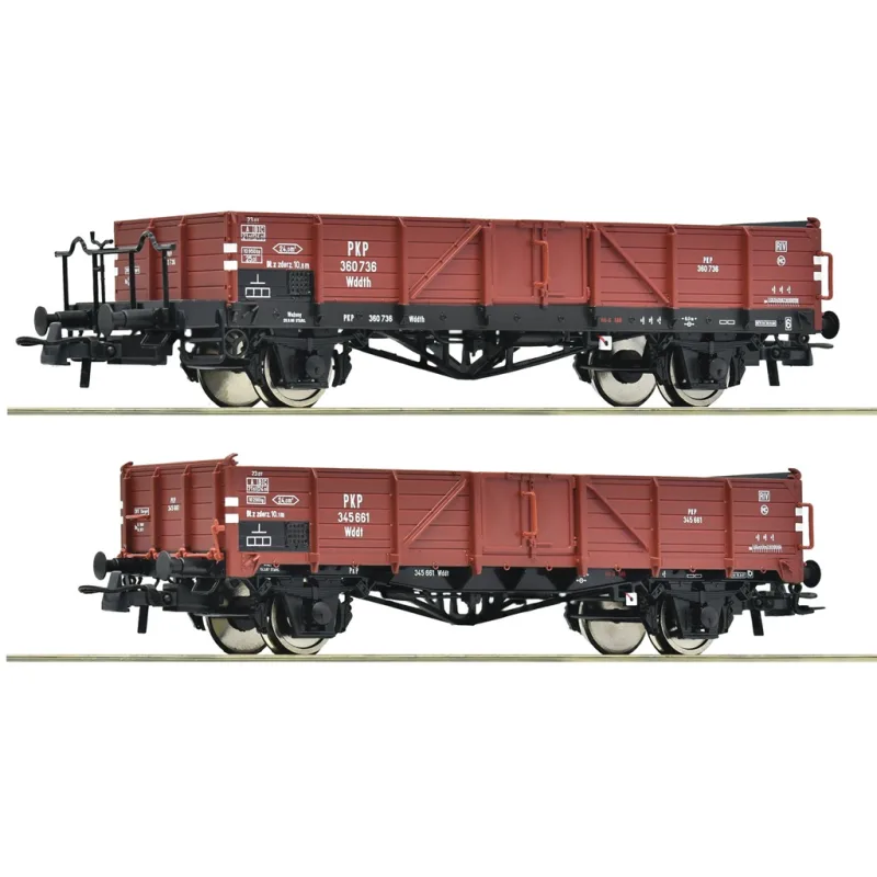 Roco Roco Súprava 2 ks otvorených nákladných vagónov PKP - 6600150