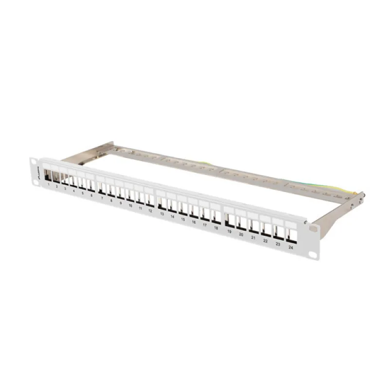 PATCH PANEL PRÁZDNÝ 24 PORTŮ 1U 19" FTP PRO MODULY KEYSTONE ŠEDÝ LANBERG PPKS-0924-S