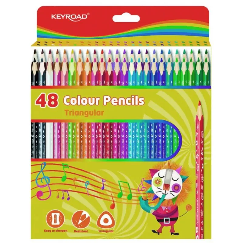 Farbičky KEYROAD drevené 48 ks, mix farieb