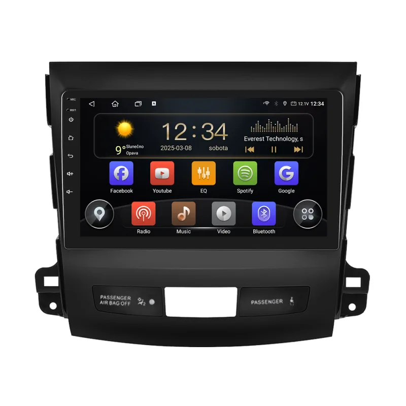 Isudar 2DIN autorádio T75-IEV103 Android, Mitsubishi Outlander II / Citroen C-Crosser / Peugeot 4007 T75-UN08M/A7207