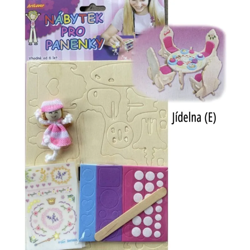 3D drevené puzzle s bábikou ARTLOVER Nábytok: Jedáleň