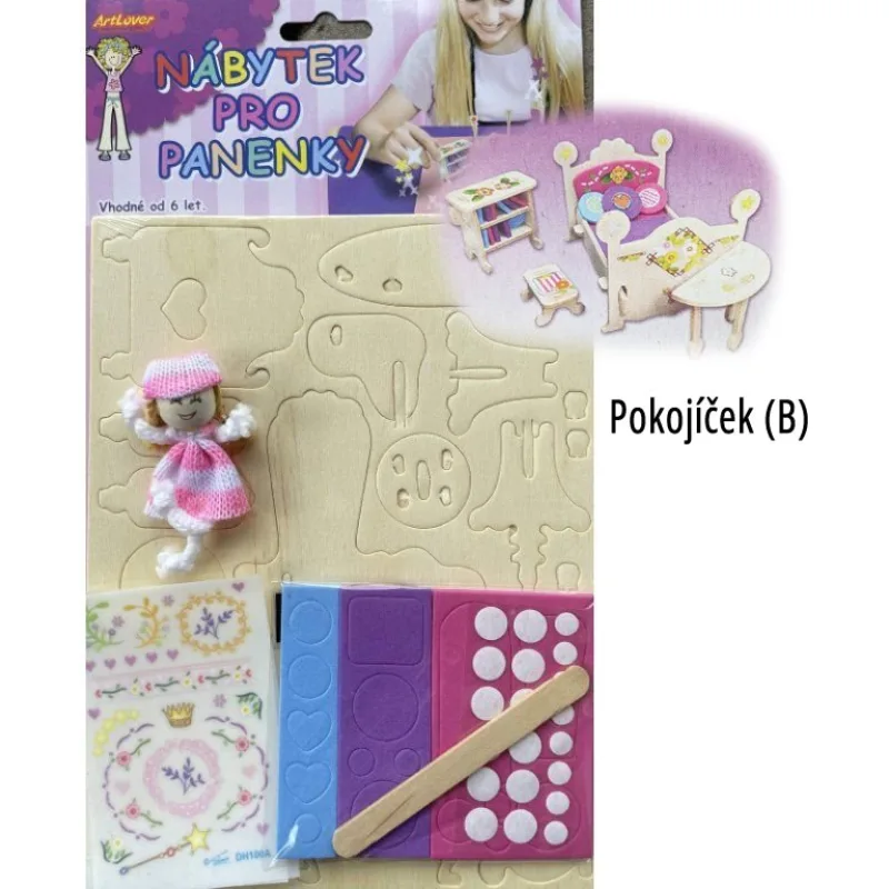 3D drevené puzzle s bábikou ARTLOVER Nábytok: Detská izbička