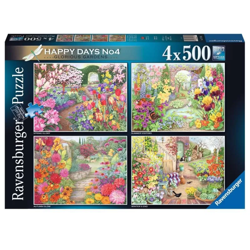 Puzzle Ravensburger 4x500 dielikov Happy Days č. 4: Nádherné záhrady