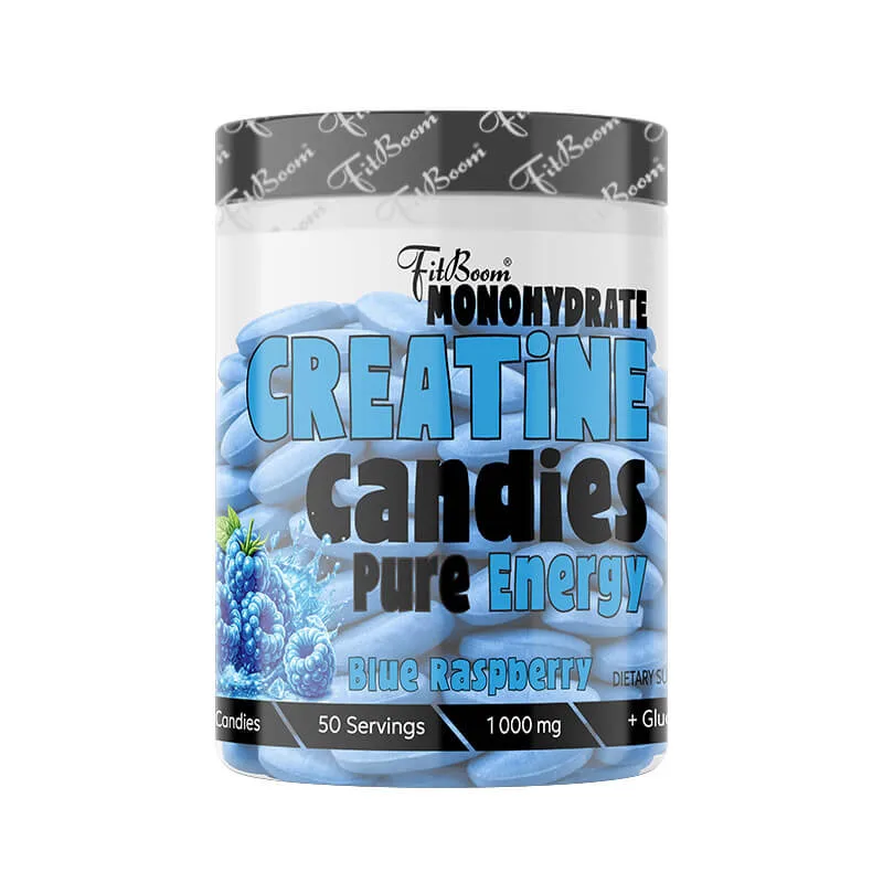 Creatine Candies + Glucose 250 tabliet - FitBoom Príchuť: Modrá malina