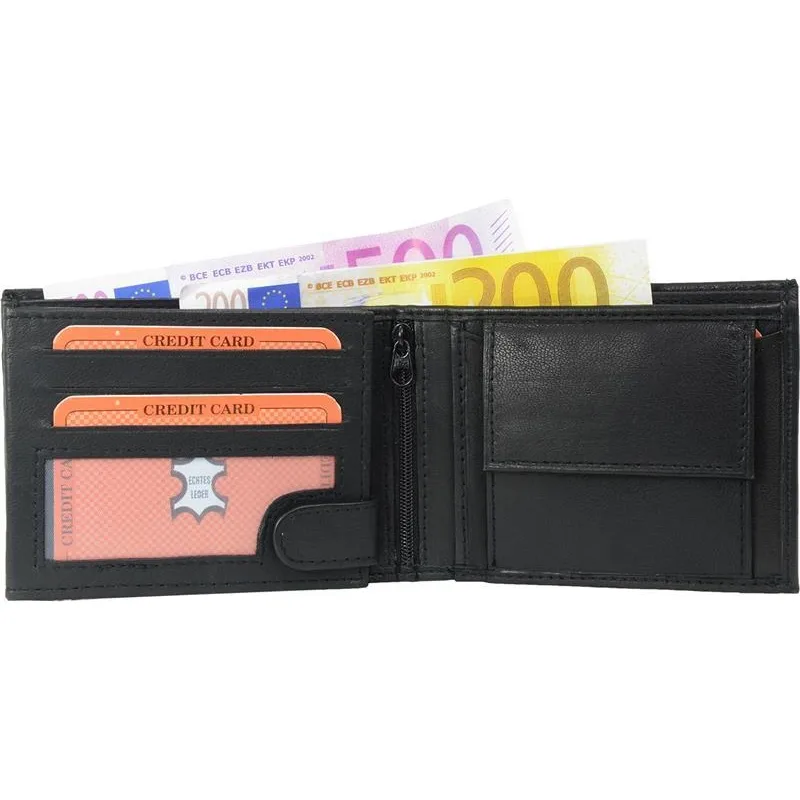 Pánska Kožená Peňaženka IMPEX - čierna koža nappa 12x9 cm