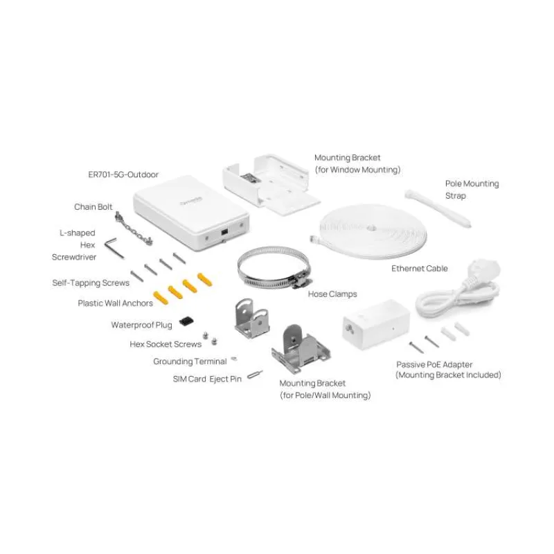 TP-Link ER701-5G-Outdoor OMADA 5G, 4G LTE venkovní gateway (1x2,5GbE,1xPoE+,2xnanoSIM,IP66) (ER701-5G-Outdoor)