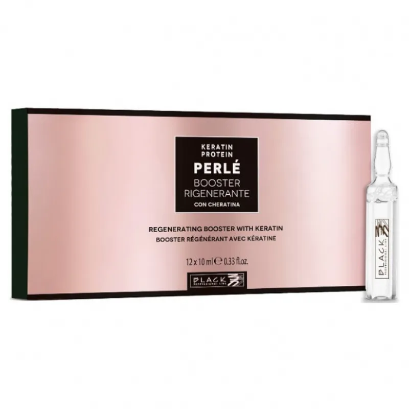 BLACK Perlé Keratin Booster 12x10ml - regeneračná kúra na obnovu poškodených vlasov