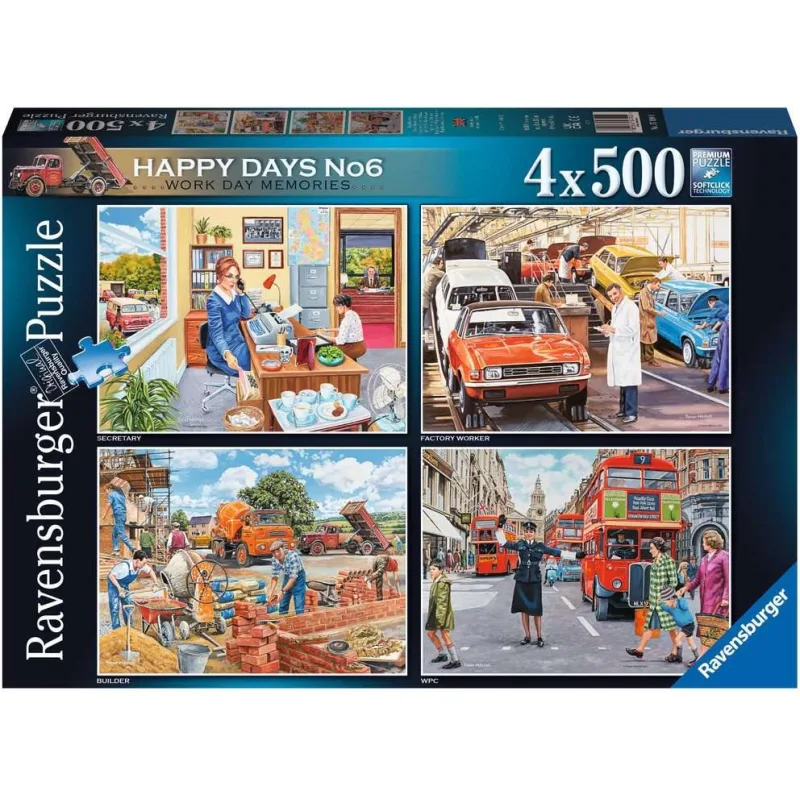 Puzzle Ravensburger 4x500 dielikov Happy Days č. 6: Pracovné spomienky