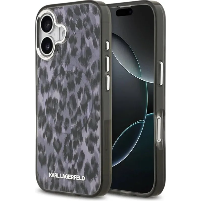 Karl Lagerfeld IML Leopard MagSafe kryt iPhone 17 šedý 57983128213