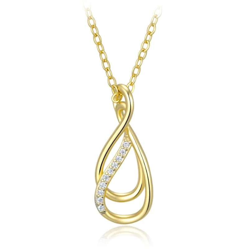 Elegantný pozlátený strieborný náhrdelník s bielym zirkónom MINET JMAS0351GN45