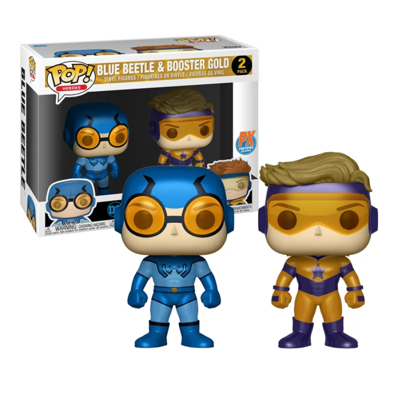 Funko POP! DC Super Heroes Blue Beetle & Booster Gold Metallic 10 cm
