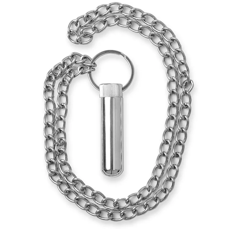 Push Production Stainless Steel Inhaler with Chain
