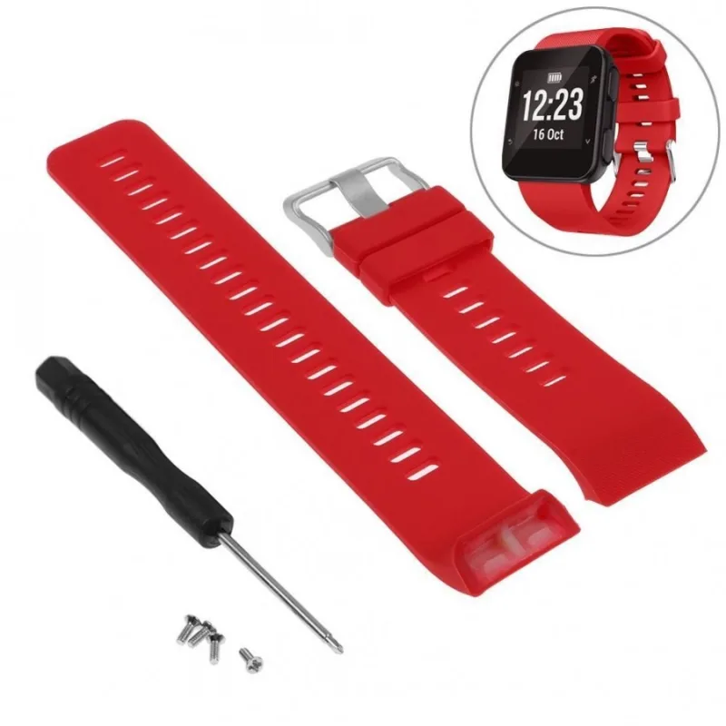Silikonový řemínek červený pro Garmin Forerunner 30 a 35 ESES 1530000656