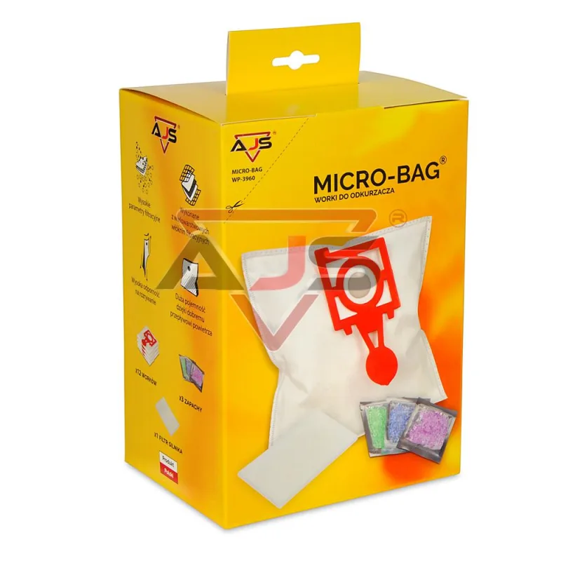 AJS Micro S-BAG vrecká do vysávača Zelmer Jupiter, Magnat, Solaris – 12 ks + filter + 3 vône