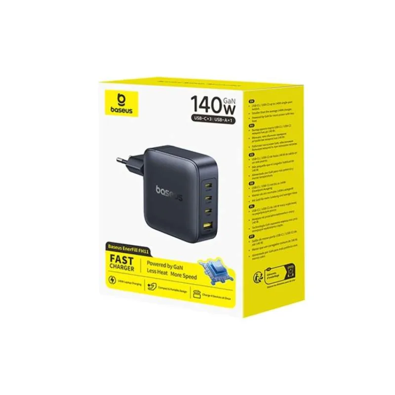 Baseus EnerFill FH11 GaN Fast Stolová Nabíjačka 140W Cosmic Black (6932172698812)