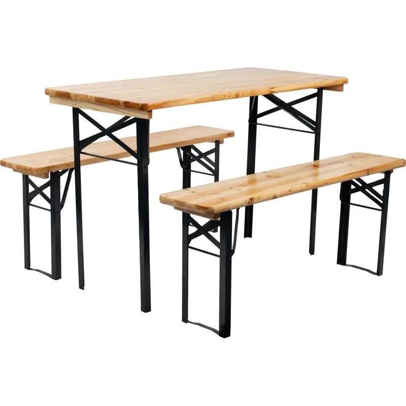 Pivný set DORTMUND Mini3, stôl 117×56 cm, 2× lavica 117×25 cm