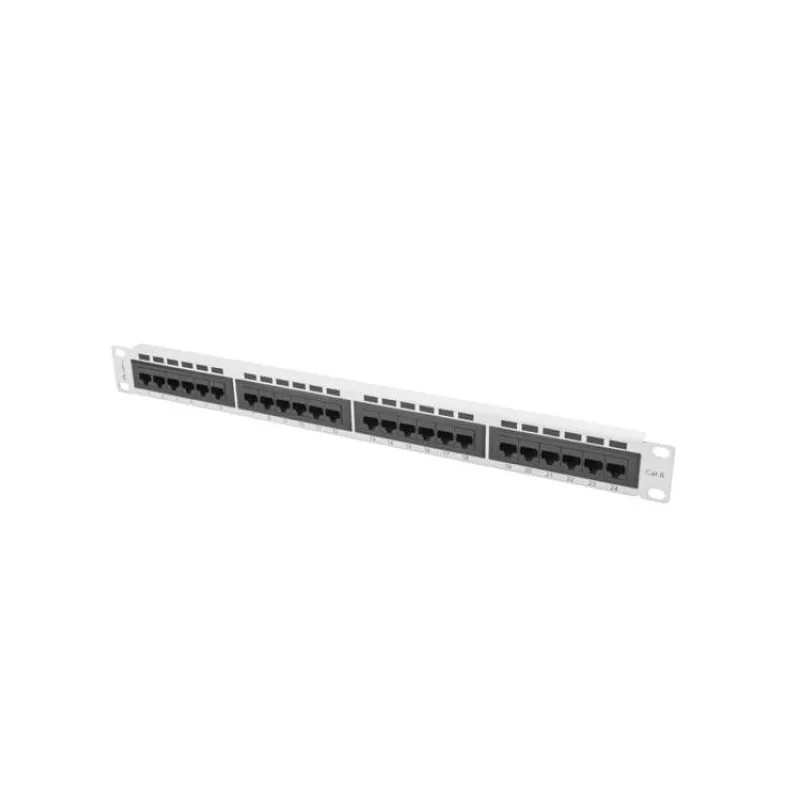PATCH PANEL 24 PORTOV 1U 19" CAT.6 UTP ŠEDÝ LANBERG (PPU6-1024-S)
