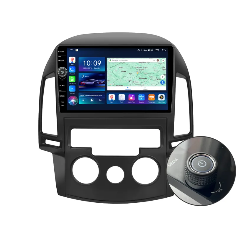 Everest 2DIN autorádio EVE32 Android, Hyundai i30 s manuální klimatizací B363