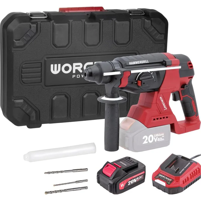 Kladivo Worcraft CRH-S20LiBCM, 20V, ShareSYS, SDS+, 3J, bezuhlíkové, set v kufríku