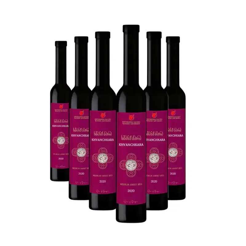 KHAREBA 6x Khareba Khvanchkara červené polosladké víno 11,5% obj. (holá lahev) degustační sada po 750 ml.