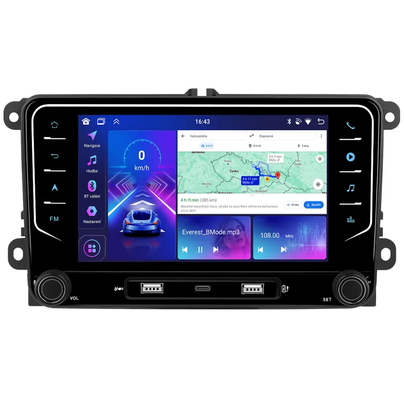 Bmode 2DIN autorádio BW19 Android s GPS - Výstavní B637