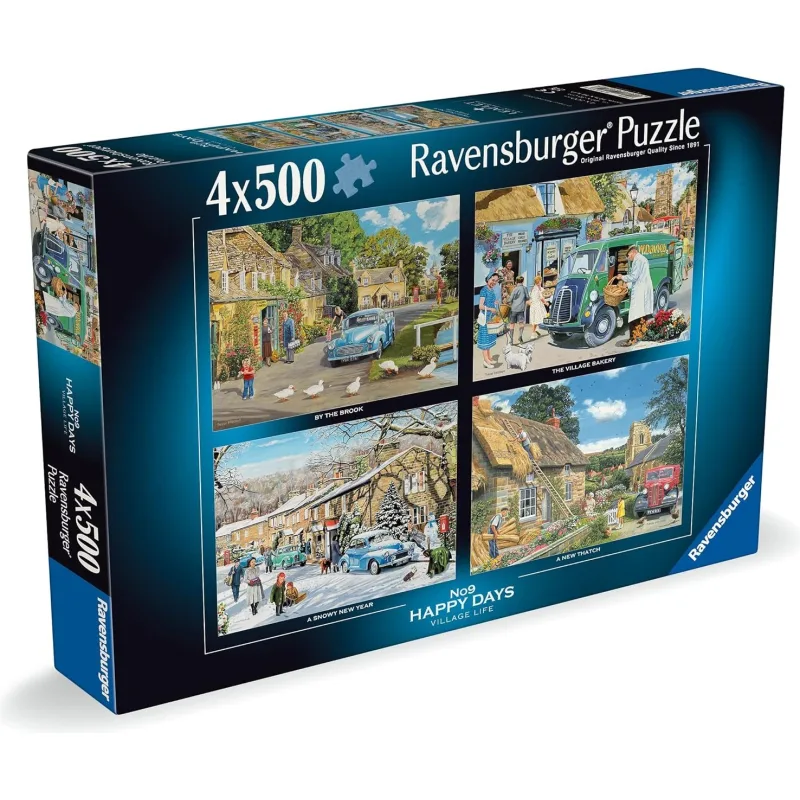 Puzzle Ravensburger 4x500 dielikov Happy Days č. 9: Život na dedine