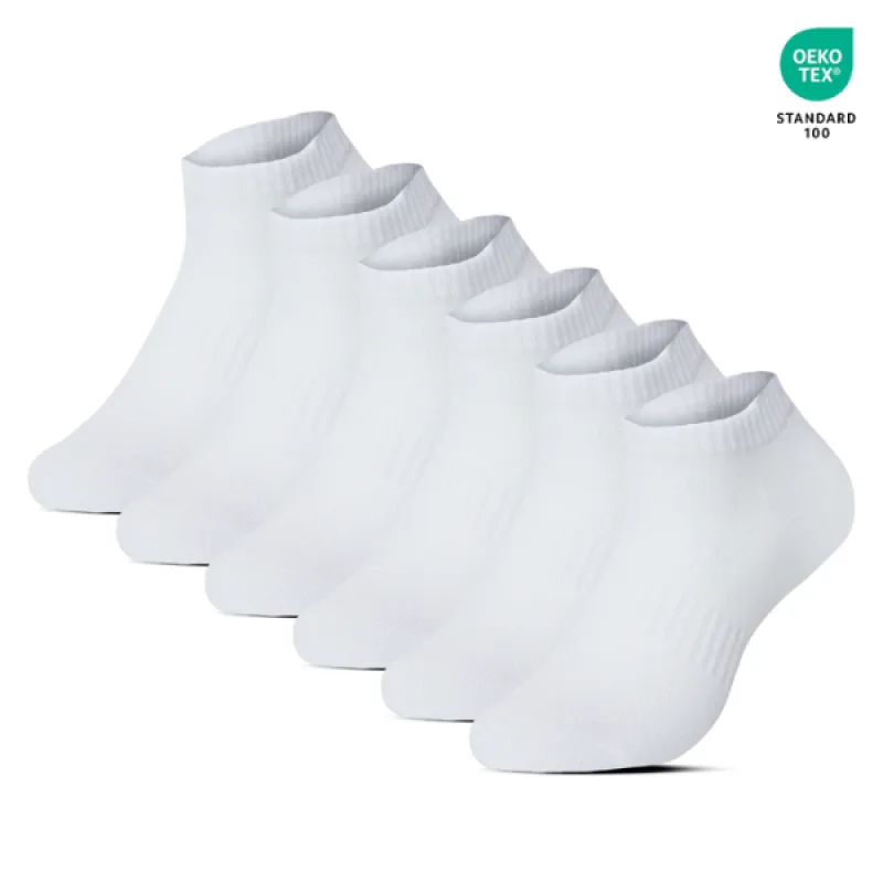 Prémiové Pánske Ponožky do tenisiek BENYSON 6 párov - bavlna biela Veľkosť: 43-46