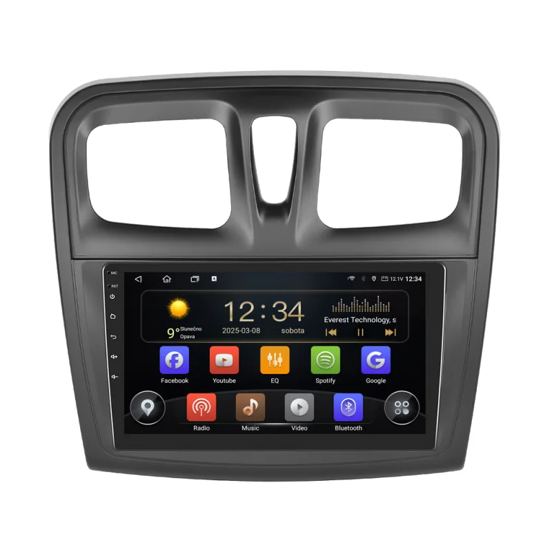Isudar 2DIN autorádio T72-IEV158 Android, Dacia Logan II, Sandero II s hranatými průduchy T72-UN04M/A7653