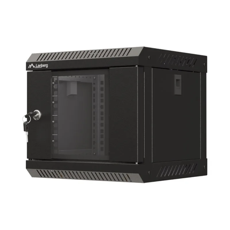 LANBERG RACKOVÁ SKŘÍŇ 10" NÁSTĚNNÁ 4U/300X300 (FLAT PACK) S PROSKLENÝMI DVEŘMI ČERNÁ WF11-3304-10B