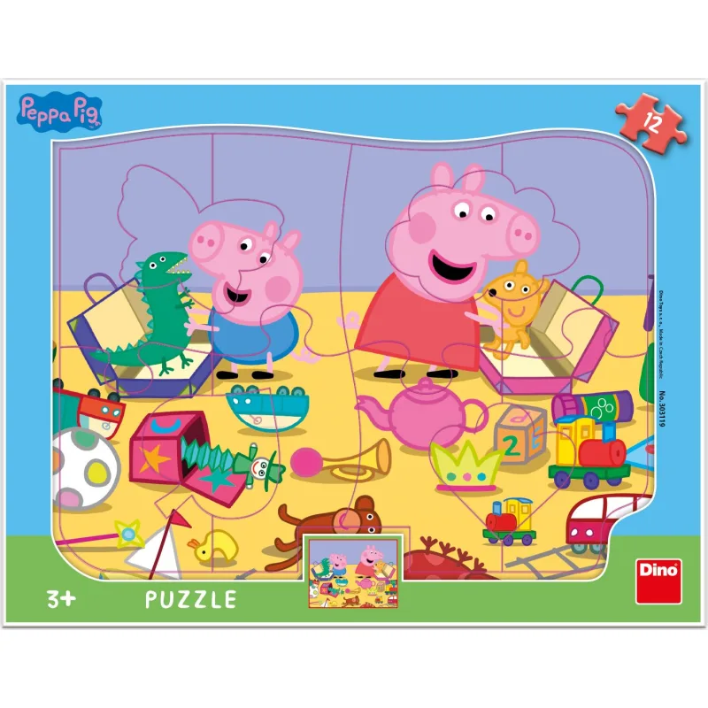 Dino Puzzle Prasiatko Peppa: Tvary 12 dielikov