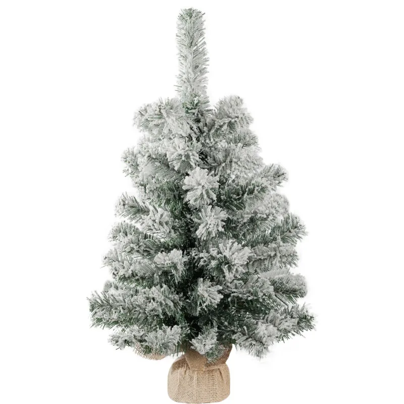 Vianočný stromček Snowy, jedľa v jute, zasnežený, 60 cm