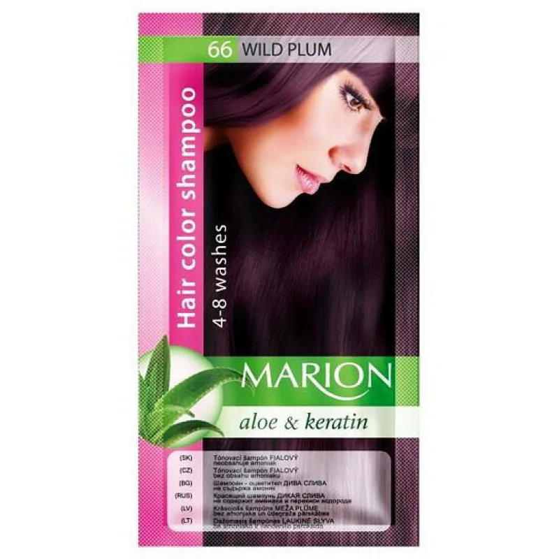 MARION Hair Color Shampoo 66 Wild Plum - farebný tónovací šampón 40ml - divoká slivka