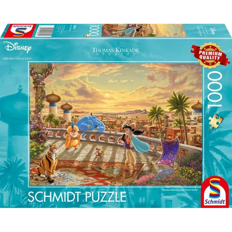 Puzzle Schmidt 1000 dielikov Aladin: Jasmína tancujúca v púštnom západe slnka