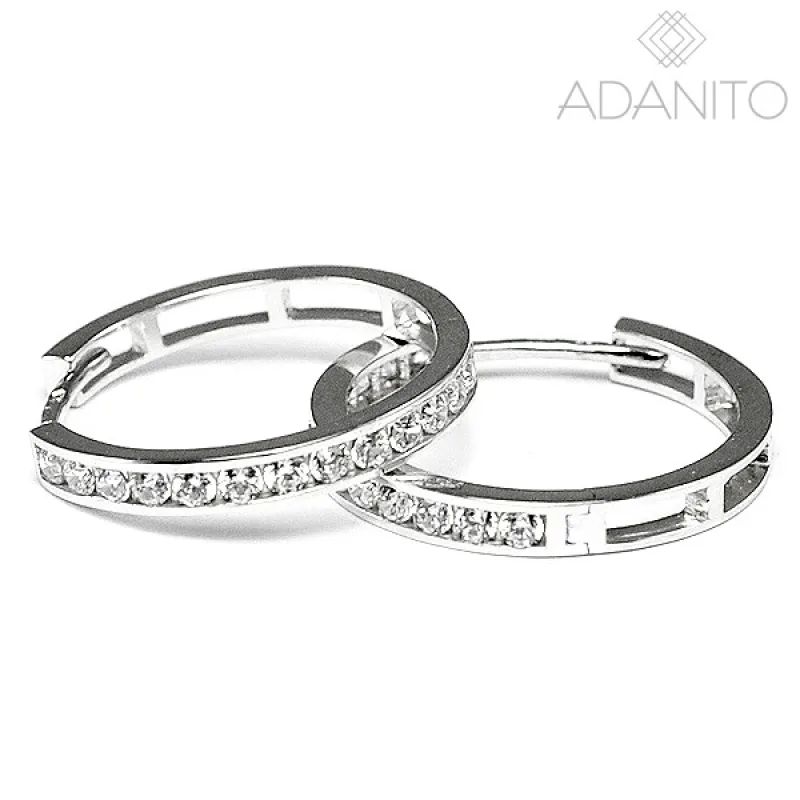 Zlaté náušnice krúžky so zirkónmi ADANITO BRN0698S, 20 mm, 2.80 g