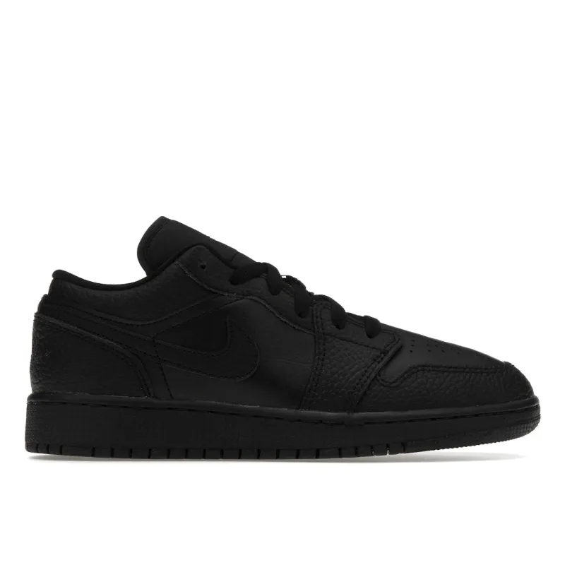 Jordan 1 Low Tumbled Leather Black (GS) - 40