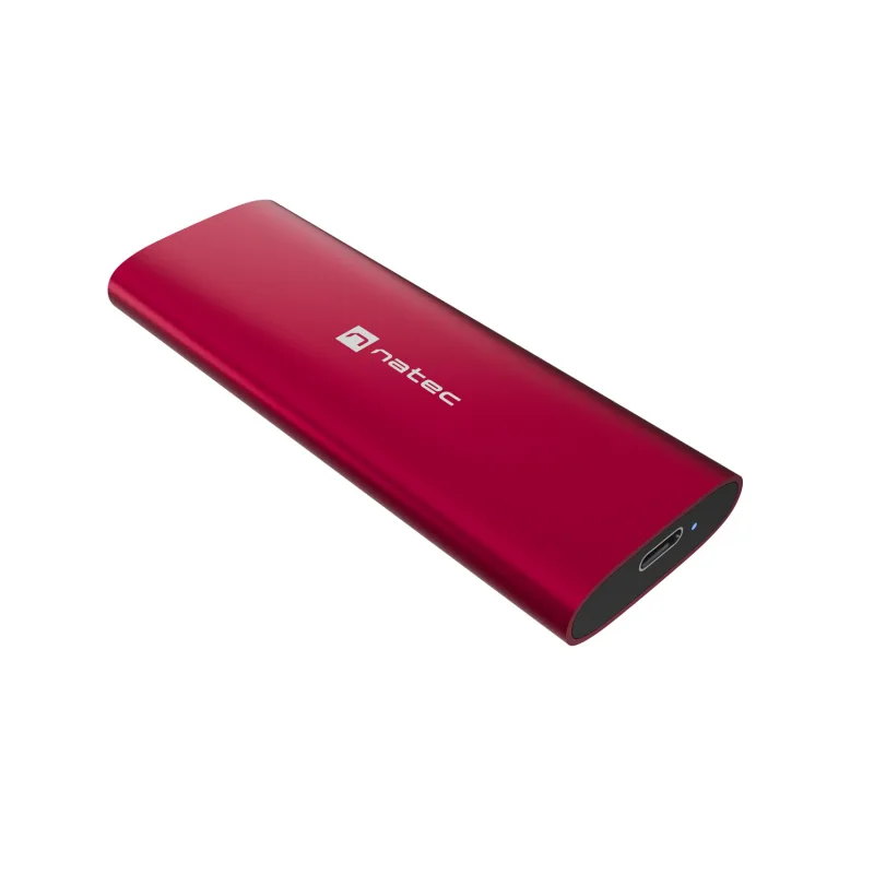 Externí box pro SSD Natec RHINO M.2 NVME LITE USB-C 3.2 GEN 2, hliníkové tělo, RUBY RED NKZ-2471