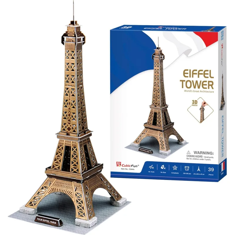 CubicFun 3D puzzle Eiffelova veža zlatá 39 dielikov