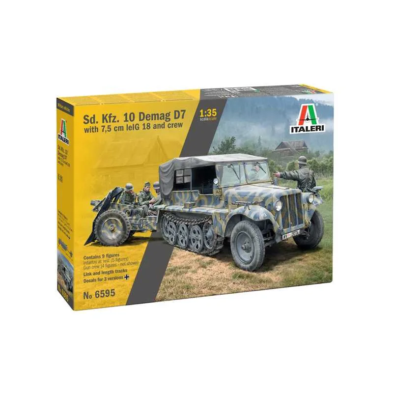 Italeri Model Kit military 6595 - Sd. Kfz. 10 Demag with Le. IG18 a Crew (1:35)