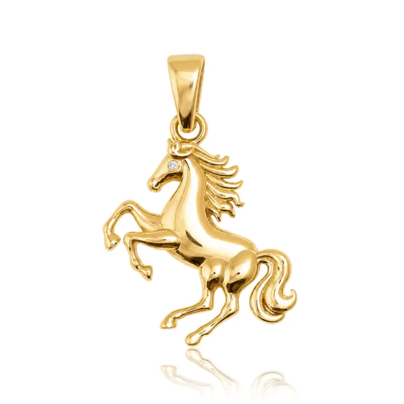 Elegantný zlatý príves kôň Au 585/1000 MINET JMG0383WGP, 2.35 g