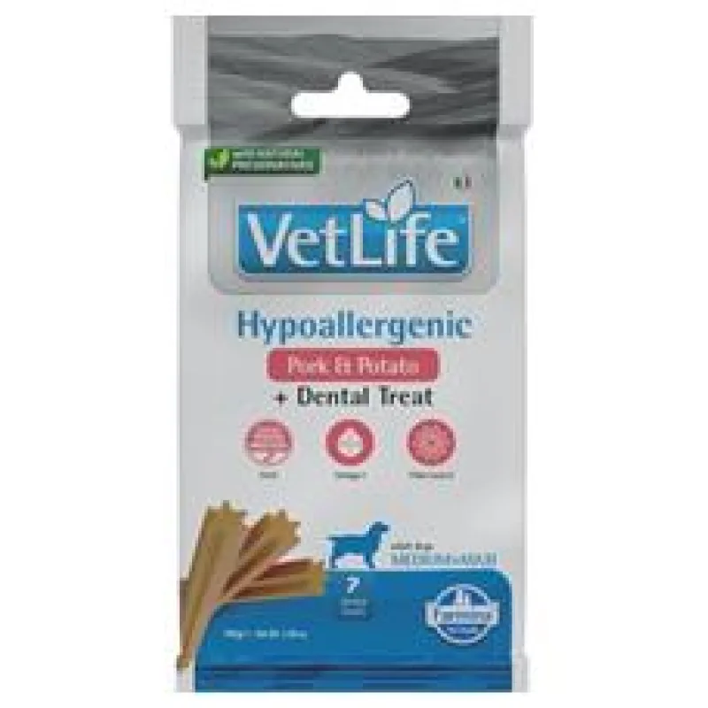 Vet Life Dog Dental Snack Hypoallergenic Pork Adult Medium & Maxi 100g - exp. 05/26 - 1ks skladem