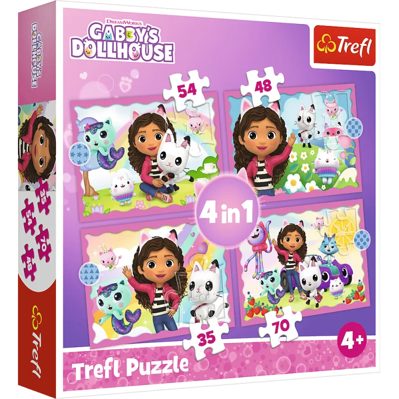Trefl Puzzle Gábinin kúzelný domček 4v1 (35,48,54,70 dielikov)